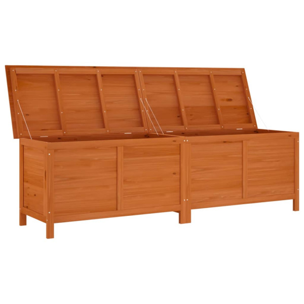 Arcón de jardín madera maciza abeto marrón 198.5x50x56.5 cm M 3