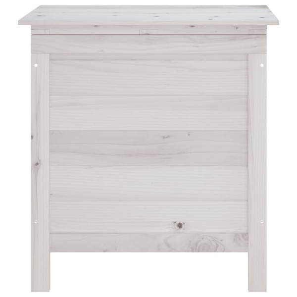 Caixa de arrumação p/ jardim 50x49x56.5 cm abeto maciço branco M 4