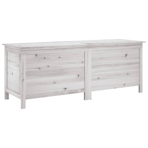 Caixa arrumação para jardim 150x50x56.5 cm abeto maciço branco H