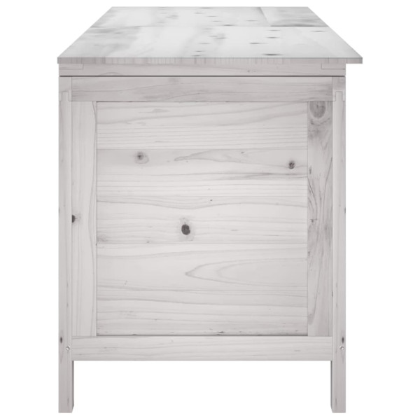 Arcón de jardín madera maciza abeto blanco 150x50x56.5 cm M 5