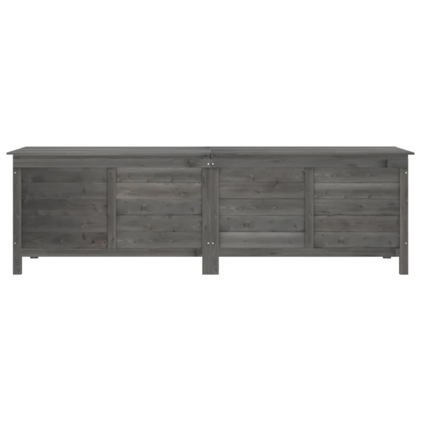 Arcón jardín madera maciza abeto gris antracita 198.5x50x56.5cm M 4