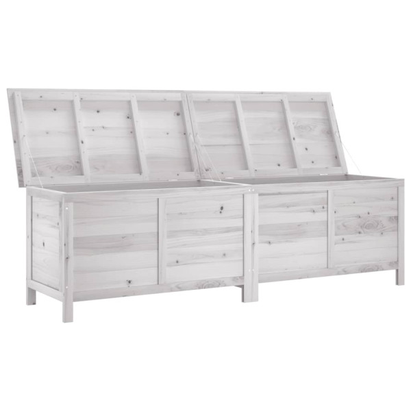 Caixa arrumação p/ jardim 198.5x50x56.5 cm abeto maciço branco M 3