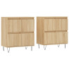 Aparadores 2 pcs derivados de madeira carvalho sonoma 2