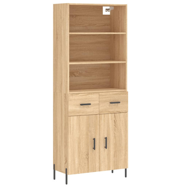 Aparador alto madera contrachapada color roble 69.5x34x180 cm M 2