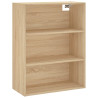 Aparador alto madera contrachapada color roble 69.5x34x180 cm 5
