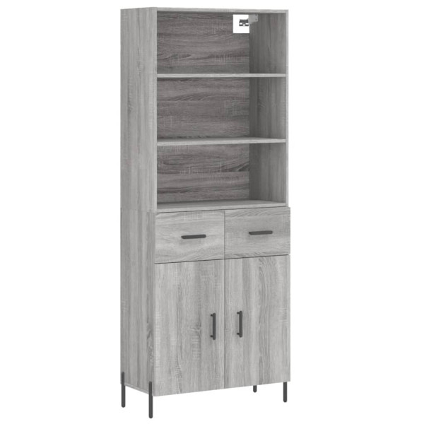 Aparador alto madera contrachapada gris sonoma 69.5x34x180 cm M 2
