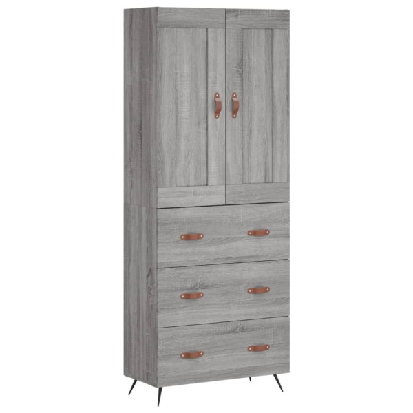 Aparador alto madera contrachapada gris sonoma 69.5x34x180 cm M 2