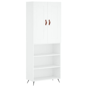 Aparador alto madera contrachapada blanco 69.5x34x180 cm H