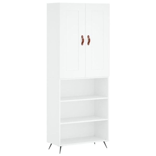 Aparador alto madera contrachapada blanco 69.5x34x180 cm M 2