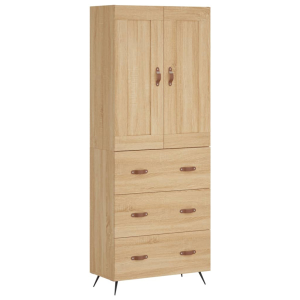 Aparador alto madera contrachapada color roble 69.5x34x180 cm M 2