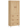 Aparador alto madera contrachapada color roble 69.5x34x180 cm 2