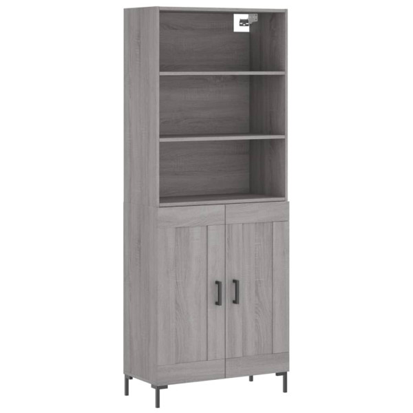 Aparador alto madera contrachapada gris sonoma 69.5x34x180 cm M 2