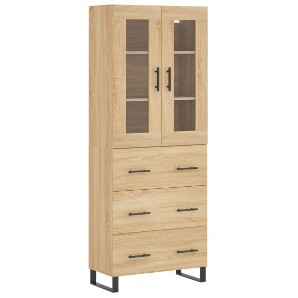 Aparador alto madera contrachapada color roble 69.5x34x180 cm M 2
