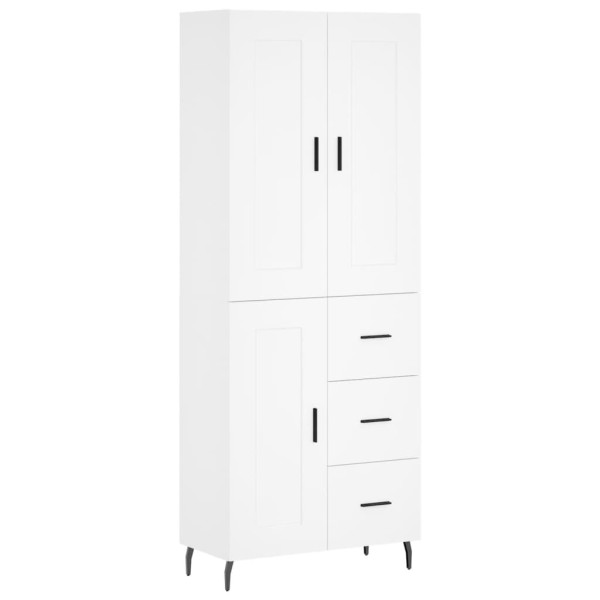 Aparador alto madera contrachapada blanco 69.5x34x180 cm M 2