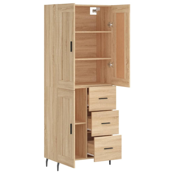 Aparador alto madera contrachapada color roble 69.5x34x180 cm M 4