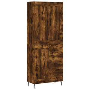 Aparador alto madera contrachapada roble ahumado 69.5x34x180 cm H