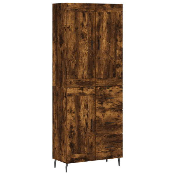 Aparador alto madera contrachapada roble ahumado 69.5x34x180 cm M 2