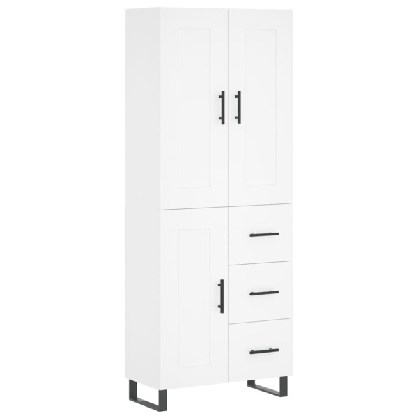 Aparador alto madera contrachapada blanco 69.5x34x180 cm M 2