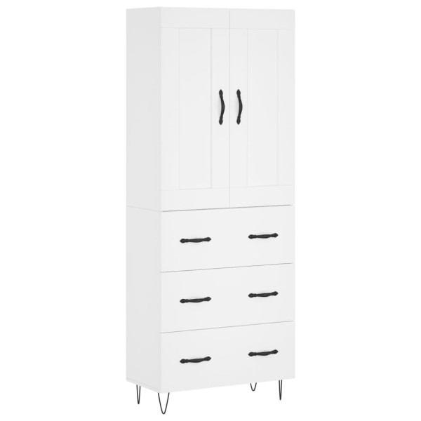 Aparador alto madera contrachapada blanco 69.5x34x180 cm M 2