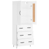 Aparador alto madera contrachapada blanco 69.5x34x180 cm 4