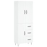 Aparador alto madera contrachapada blanco 69.5x34x180 cm 2
