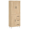 Aparador alto madera contrachapada color roble 69.5x34x180 cm 2