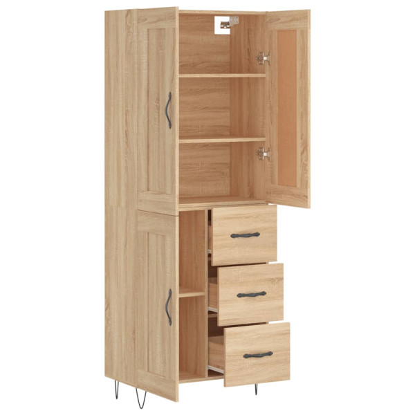 Aparador alto madera contrachapada color roble 69.5x34x180 cm M 4
