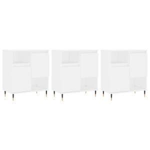 Aparadores 3 pcs madeira processada branco H