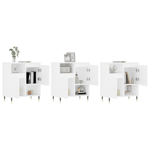 Aparadores 3 pcs madeira processada branco M 3