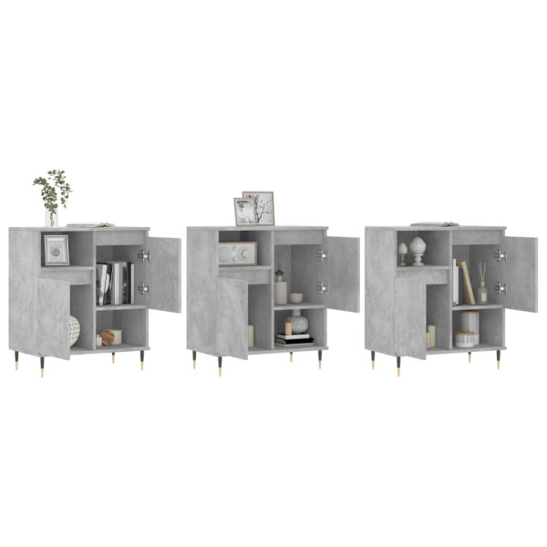 Aparadores 3 pcs derivados de madeira cinzento cimento M 3