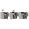 Aparadores 3 pcs madeira processada cinzento sonoma 3