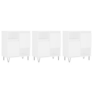 Aparadores 3 piezas madera contrachapada blanco H