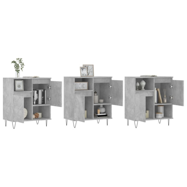 Aparadores 3 pcs derivados de madeira cinzento cimento M 3