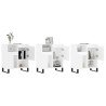 Aparadores 3 pcs derivados de madeira branco brilhante 3