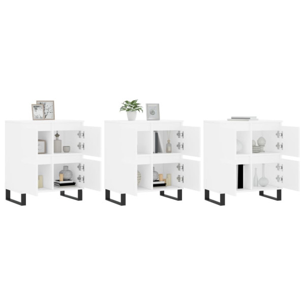 Aparadores 3 piezas madera contrachapada blanco M 3