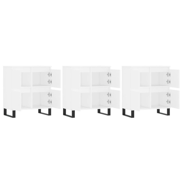 Aparadores 3 piezas madera contrachapada blanco M 4