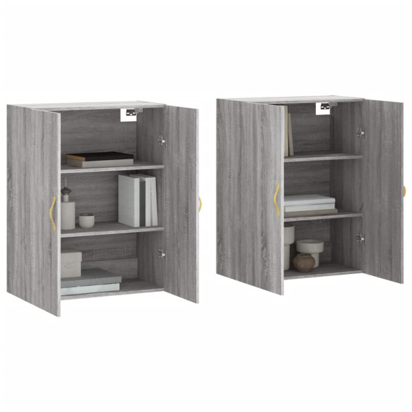 Armarios de pared 2 unidades gris Sonoma 69.5x34x90 cm M 3