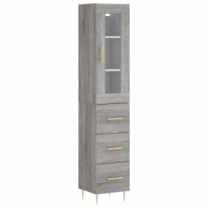 Aparador alto madera contrachapada gris Sonoma 34.5x34x180 cm H