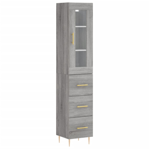 Aparador alto madera contrachapada gris Sonoma 34.5x34x180 cm M 2