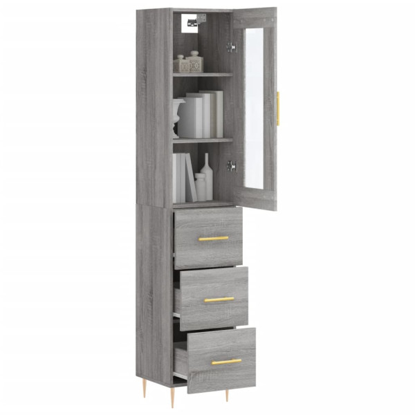 Aparador alto madera contrachapada gris Sonoma 34.5x34x180 cm M 3