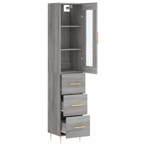 Aparador alto madera contrachapada gris Sonoma 34.5x34x180 cm M 4