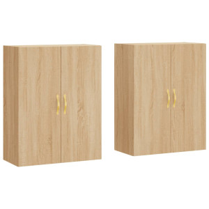 Armario de pared 2 unidades roble Sonoma 69.5x34x90 cm H