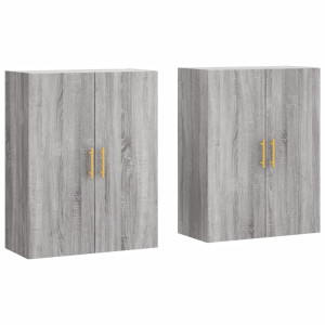 Armarios de pared 2 unidades gris Sonoma 69.5x34x90 cm H
