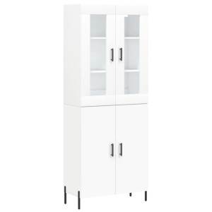 Aparador alto madera contrachapada blanco 69.5x34x180 cm H