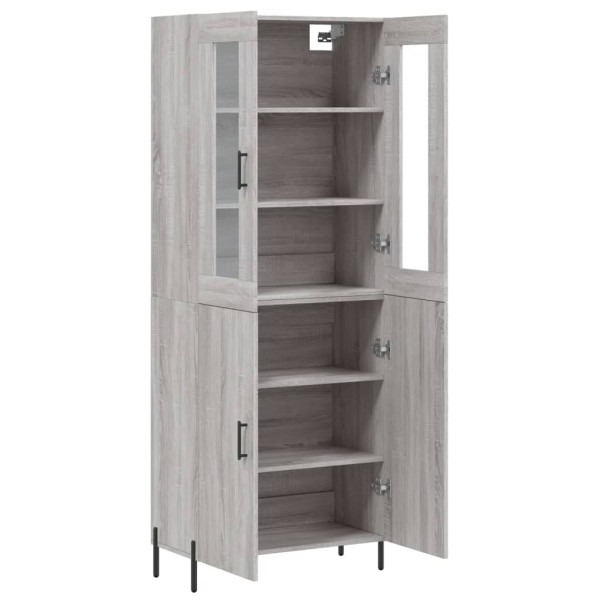 Aparador alto madera contrachapada gris sonoma 69.5x34x180 cm M 4
