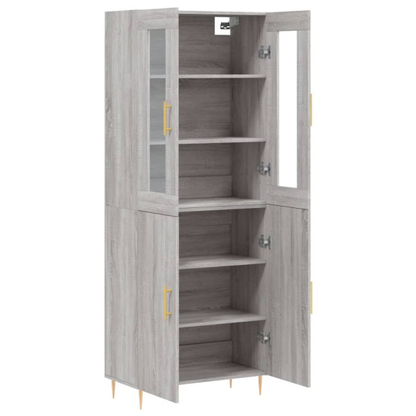 Aparador alto madera contrachapada gris sonoma 69.5x34x180 cm M 4