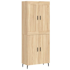 Aparador alto madera contrachapada color roble 69.5x34x180 cm H