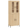 Aparador alto madera contrachapada color roble 69.5x34x180 cm 2
