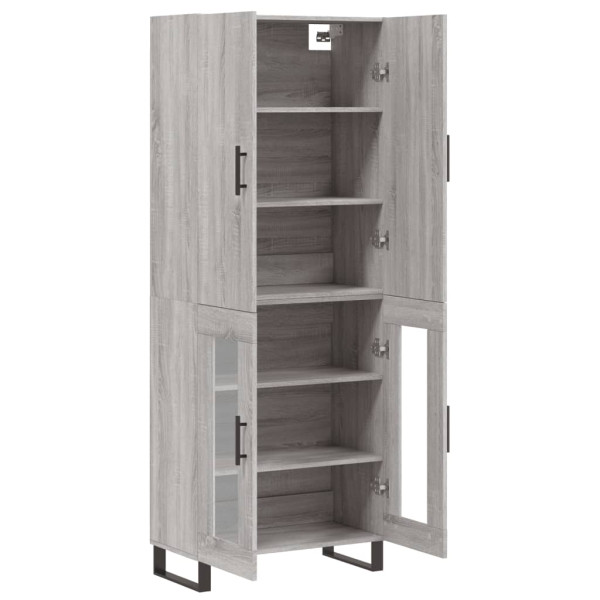 Aparador alto madera contrachapada gris sonoma 69.5x34x180 cm M 4