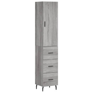 Aparador alto madera contrachapada gris Sonoma 34.5x34x180 cm H